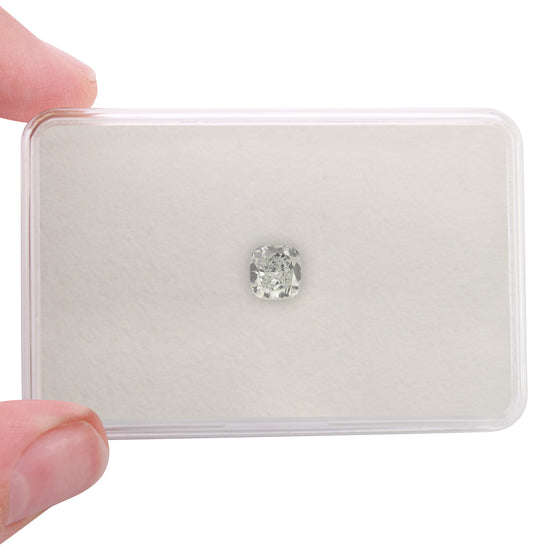 1.05 Carat Very Light Green Cushion Diamond VVS1 GIA