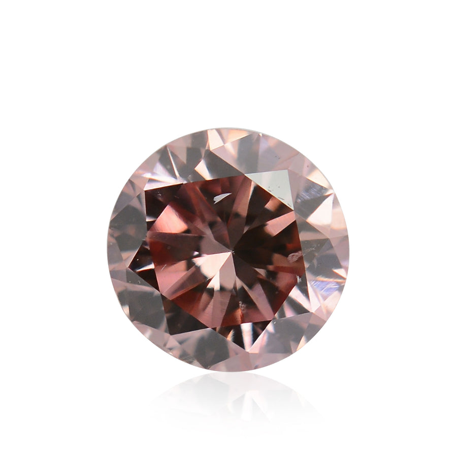 0.21 Carat Fancy Orangy Pink Round Diamond SI1 GIA