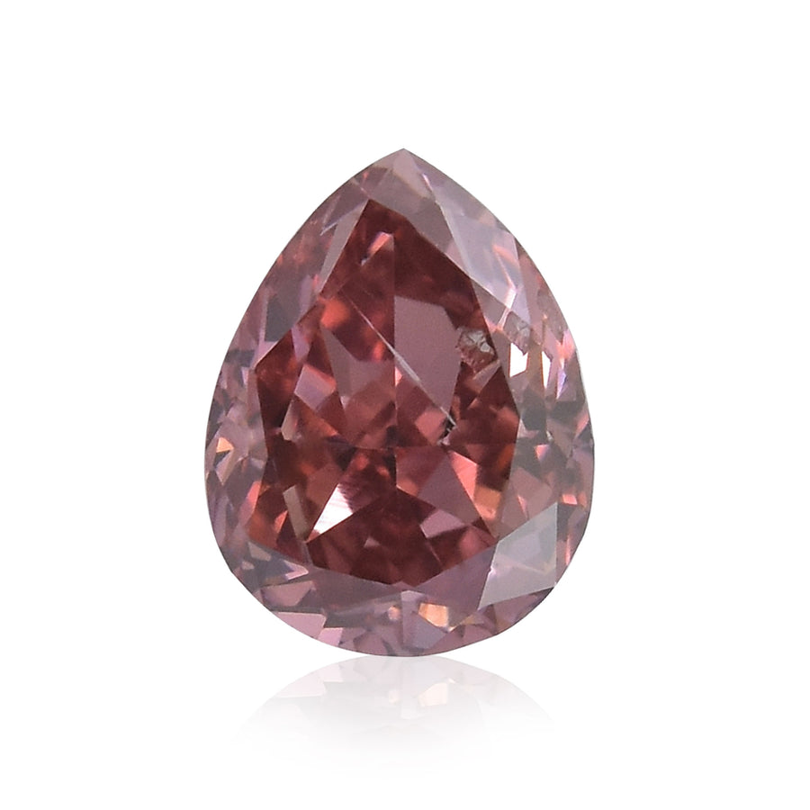 0.22 Carat Fancy Deep Orangy Pink Pear Diamond (SI1) GIA