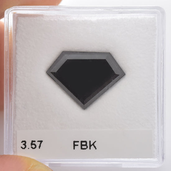 3.57 Carat Fancy Black Shield-Cut Diamond  GIA