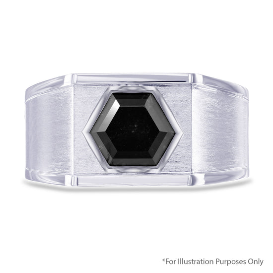 2.22 Carat Fancy Black Hexagonal  Diamond  GIA