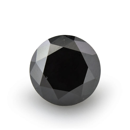 2.20 Carat Fancy Black Round Brilliant Diamond  GIA
