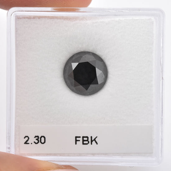 2.30 Carat Fancy Black Round Brilliant Diamond  GIA