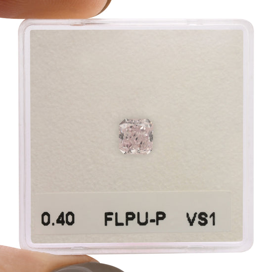 0.40 Carat Fancy Light Purplish Pink Radiant Diamond VS1 GIA