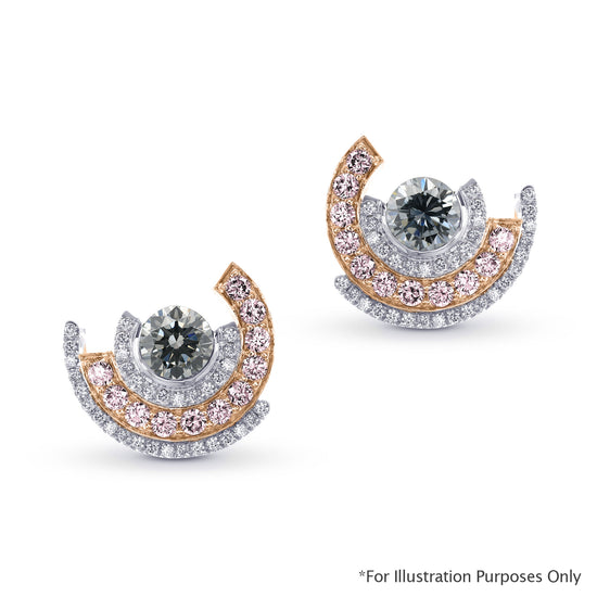 0.91 Carat Fancy Gray Blue Round Brilliant Diamonds VS1