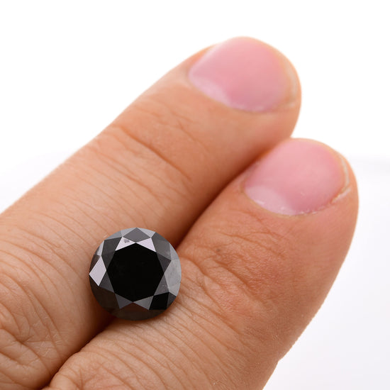 5.32 Carat Fancy Black Round Brilliant Diamond  GIA