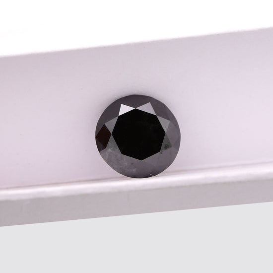 5.32 Carat Fancy Black Round Brilliant Diamond  GIA
