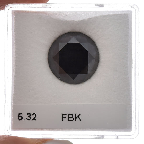 5.32 Carat Fancy Black Round Brilliant Diamond  GIA