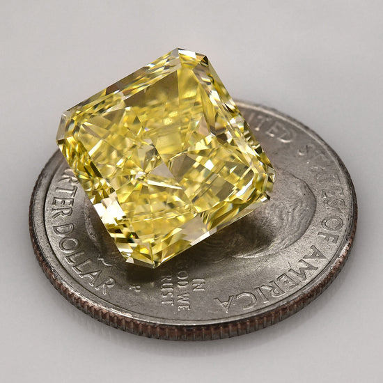 11.38 Carat Fancy Yellow Radiant Diamond VS2 GIA