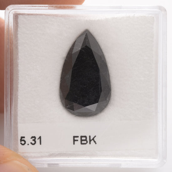 5.31 Carat Fancy Black Pear Diamond  GIA