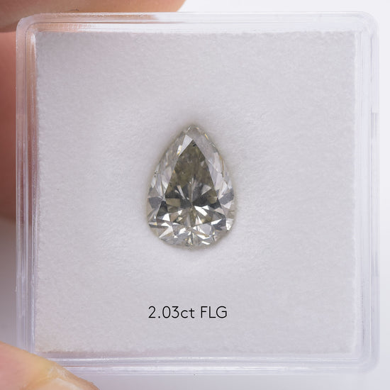 2.03 Carat Fancy Light Gray Pear Diamond (SI2) GIA