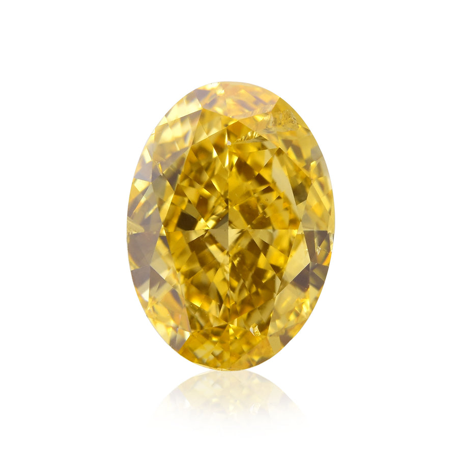 Diamante ovale giallo arancio intenso fantasia SI2 GIA da 1,02 carati