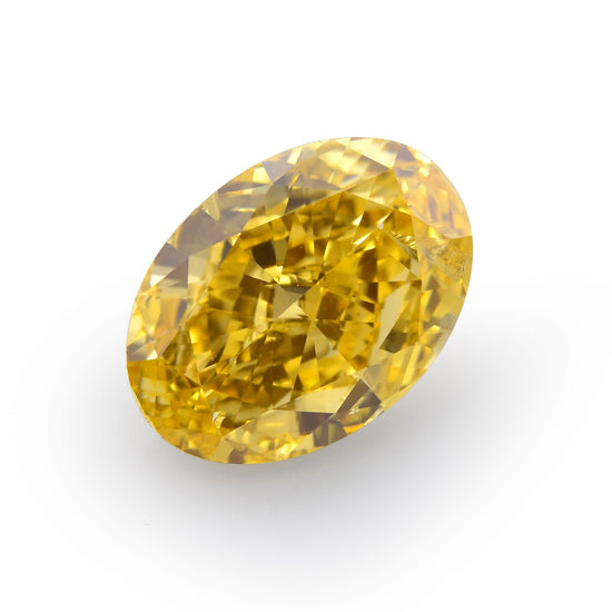1.02 Carat Fancy Intense Orange Yellow Oval Diamond SI2 GIA