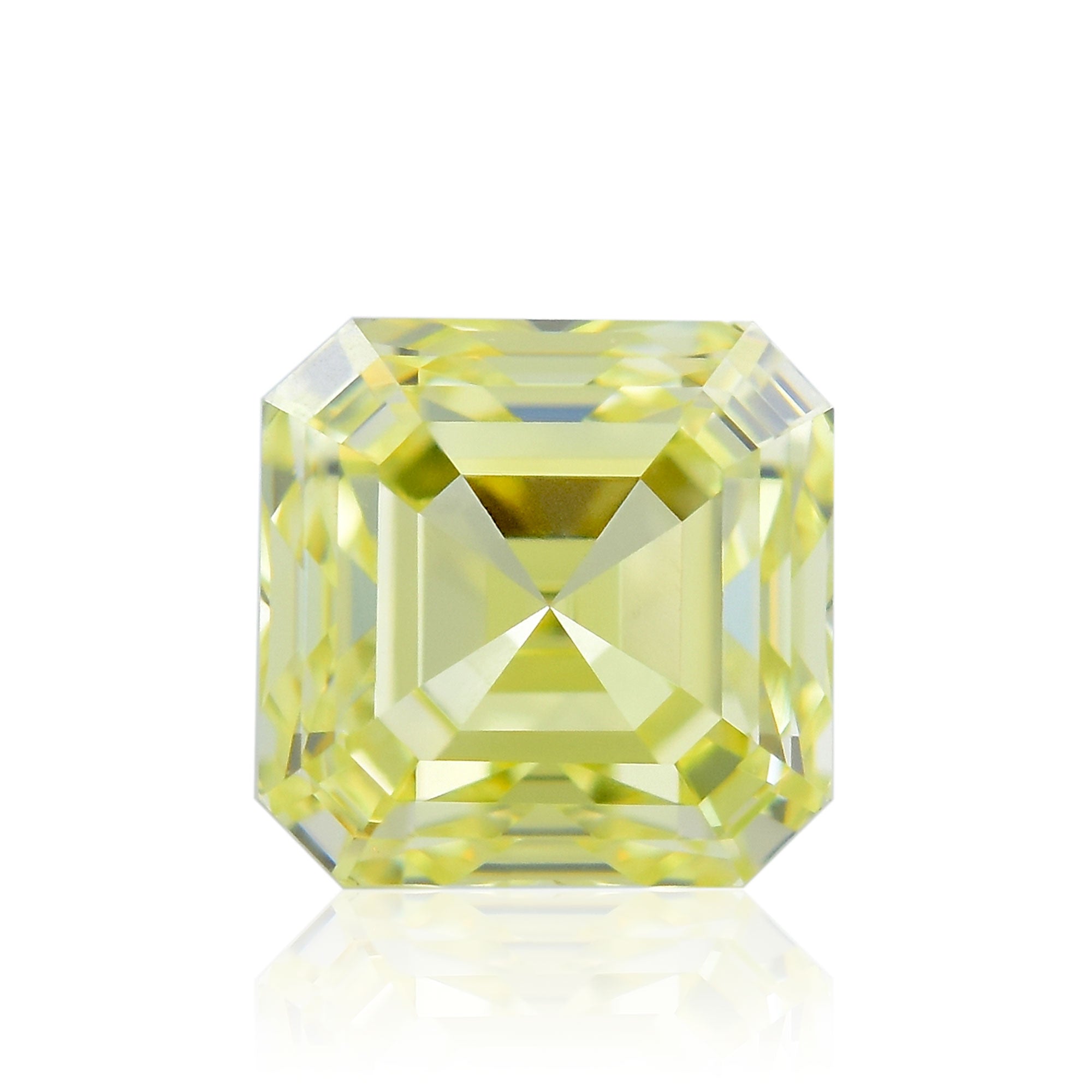 0.43 Carat Fancy Intense Yellow Asscher Diamond VVS2 IGI | LEIBISH