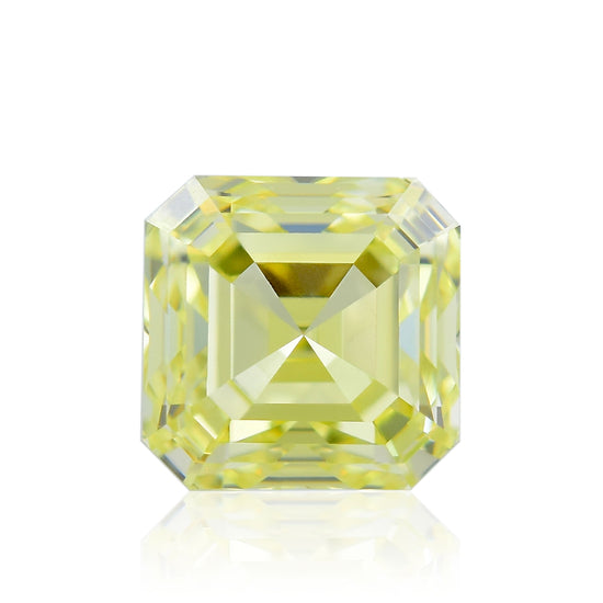 0.43 Karat Fancy Intense Yellow Asscher Diamant VVS2 IGI