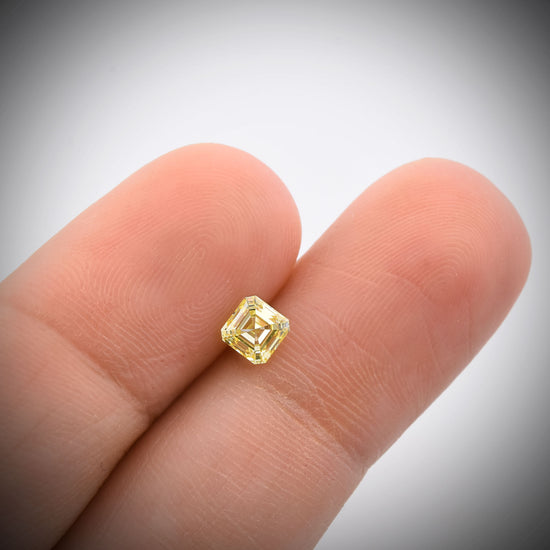 0.44 Carat Fancy Intense Yellow Asscher Diamond SI1 IGI