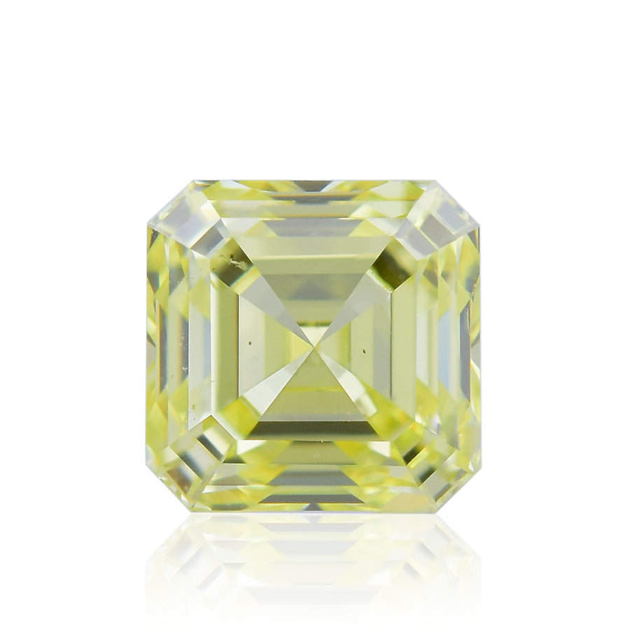 0.44 Carat Fancy Intense Yellow Asscher Diamond SI1 IGI