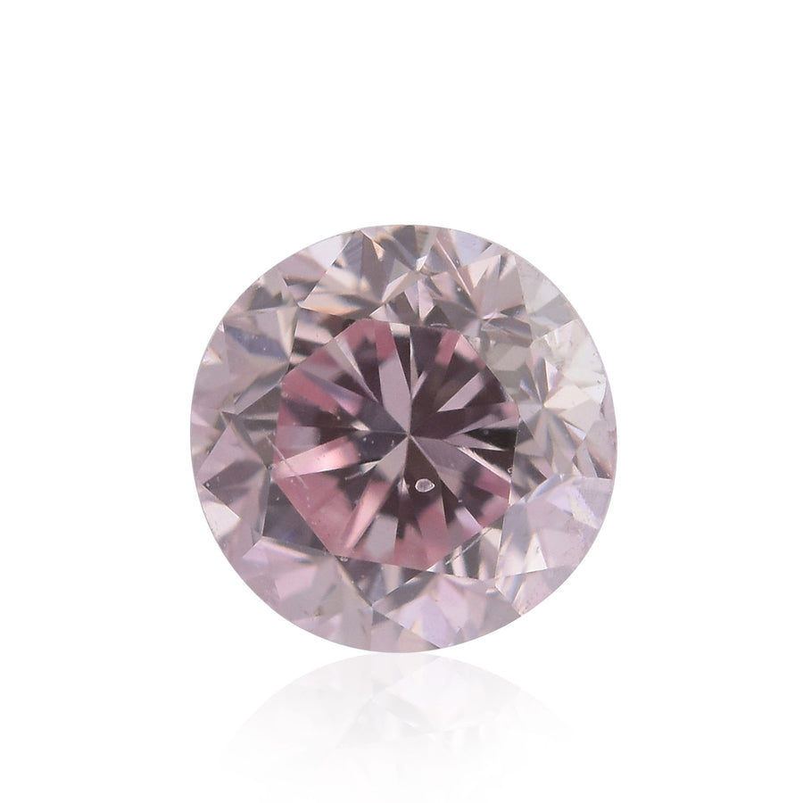 Diamante Argyle rotondo a brillantezza eccezionale, rosa violaceo fantasia, 0,26 carati, SI1 GIA