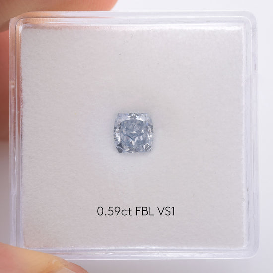 0.59 Carat Fancy Blue Cushion Diamond VS1 GIA