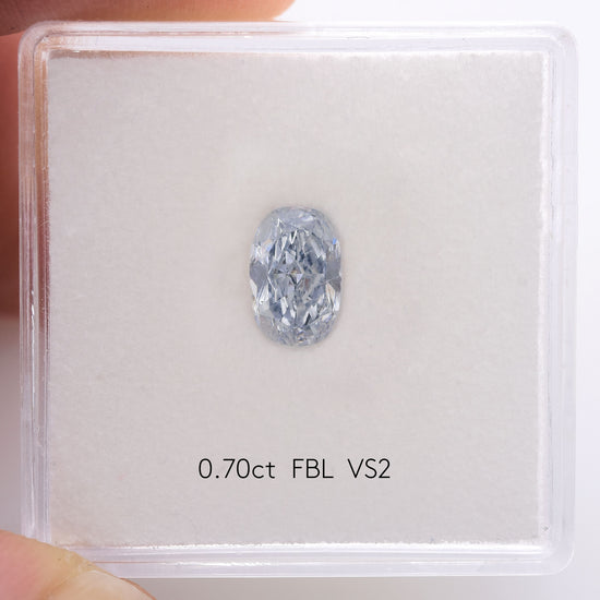 0.70 Carat Fancy Blue Oval Diamond VS2 GIA