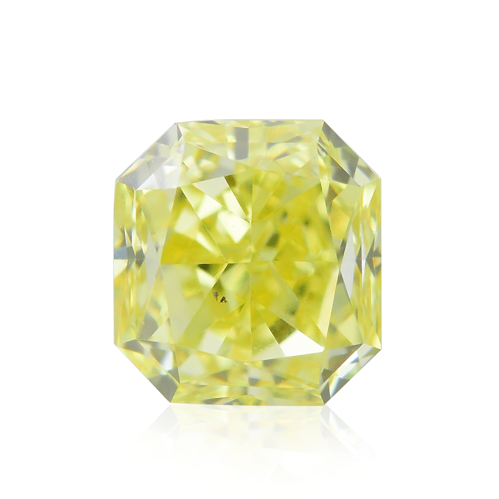 0.51 Carat Fancy Vivid Yellow Radiant Diamond SI1 IGI | LEIBISH