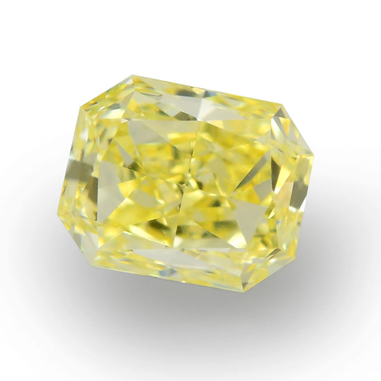 0.38 Carat Fancy Intense Yellow Radiant Diamond VVS1 IGI