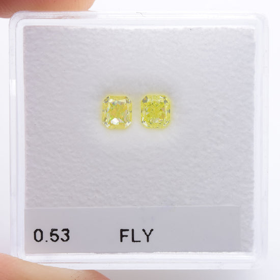 0.53 Carat Fancy Light Yellow Radiant Diamonds (VS2)