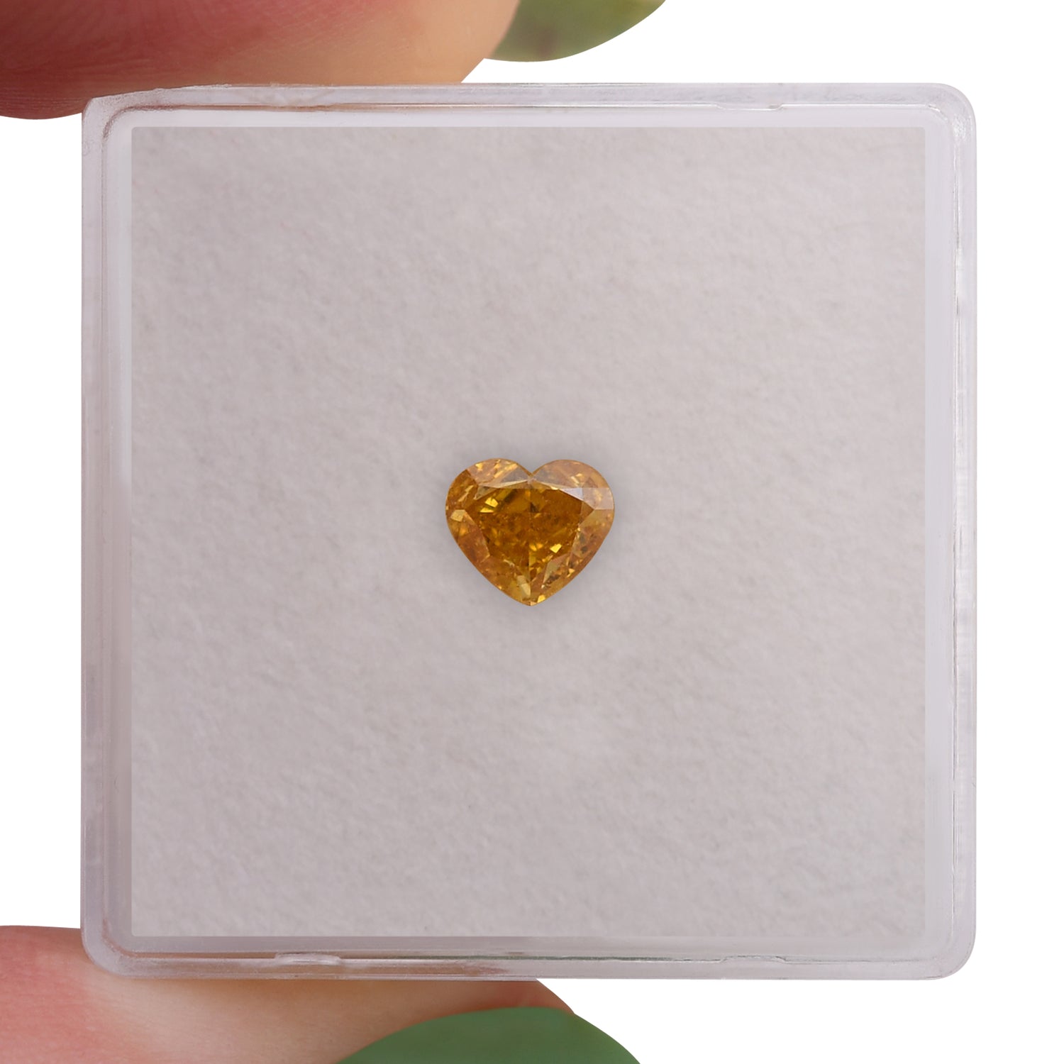 0.51 Carat Fancy Vivid Yellow Orange Heart Diamond VS2 GIA