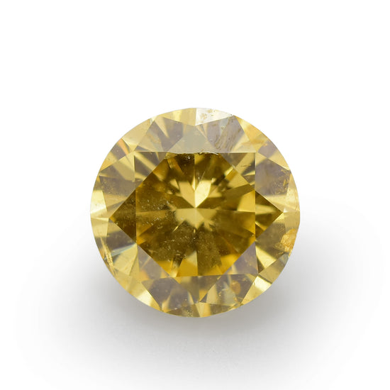 0.65 Carat Fancy Brownish Orangy Yellow Round Brilliant Diamond (I1) GIA