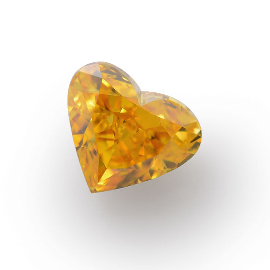0.31 Carat Fancy Intense Orange Yellow HEART Diamond SI1 GIA
