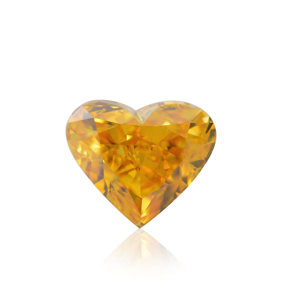 ألماسة 0.31 قيراط Fancy Intense Orange Yellow بشكل قلب SI1 GIA