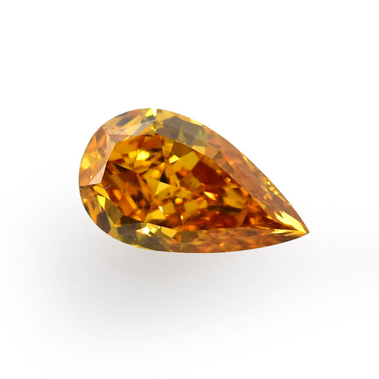 1.01 Carat Fancy Deep Orange Yellow Pear Diamond SI1 GIA