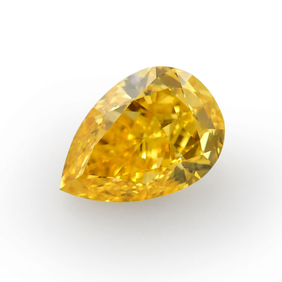 1.55 Carat Fancy Vivid Orange Yellow Pear Diamond VVS2 GIA