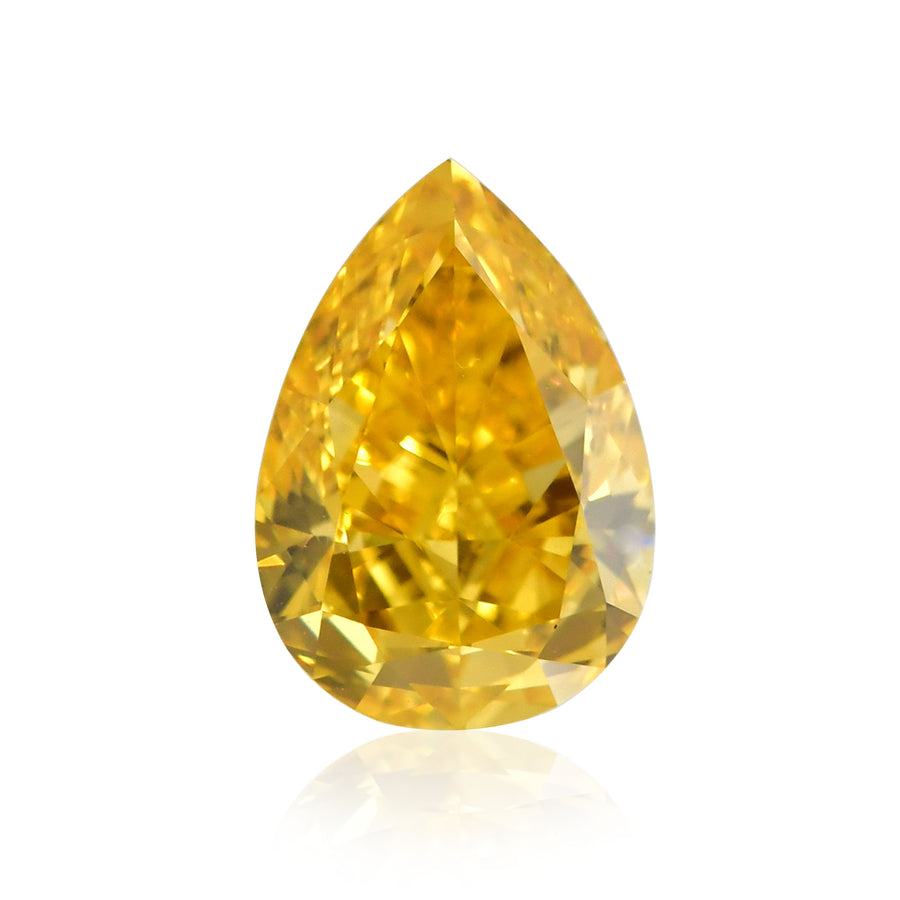 1,55 Karat Fancy Vivid Orange Yellow Pear Diamant VVS2 GIA