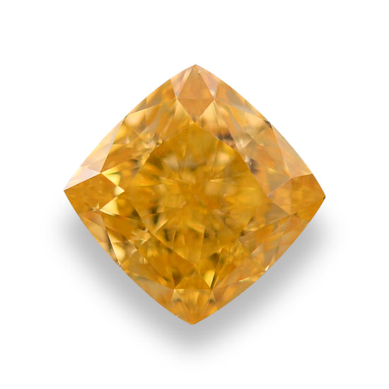 0.59 Carat Fancy Vivid Orange Yellow Cushion Diamond VS1 GIA