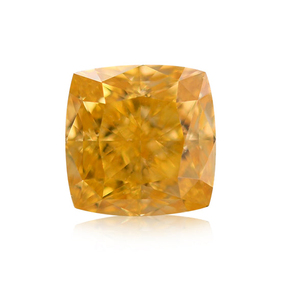 0.59 Carat Fancy Vivid Orange Yellow Cushion Diamond VS1 GIA