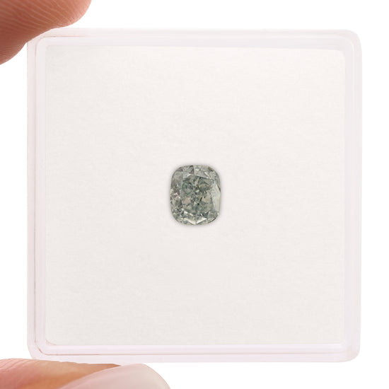 0.52 Carat Fancy Blue Green Cushion Diamond VS2 GIA