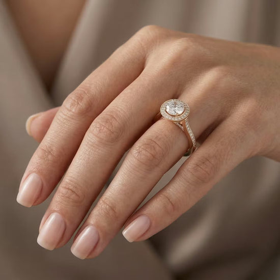 Rose Gold Fancy White Diamond Engagement Ring