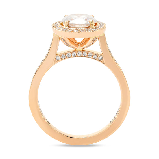 Rose Gold Fancy White Diamond Engagement Ring