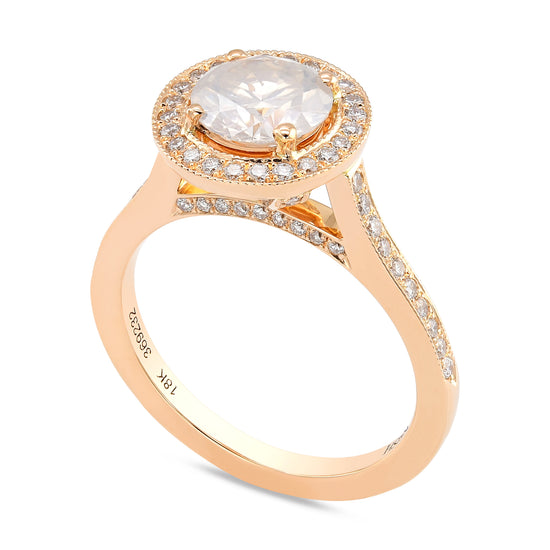Rose Gold Fancy White Diamond Engagement Ring