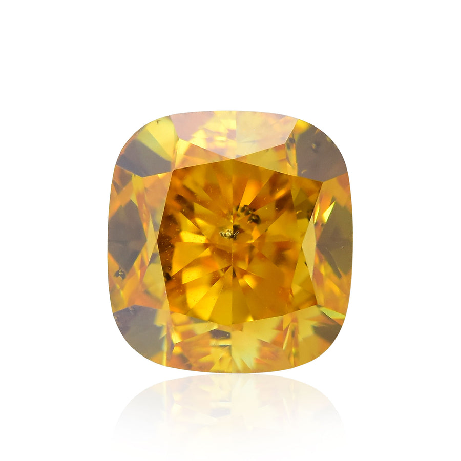 1,14 Karat Fancy Vivid Yellow Orange Kissenschliff Diamant SI2 GIA