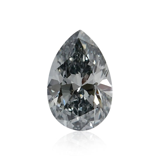 1.67 Carat Fancy Blue Gray Pear Diamond IF GIA