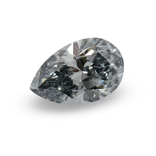 1.67 Carat Fancy Blue Gray Pear Diamond IF GIA