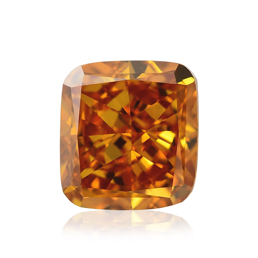 0.45 Carat Fancy Deep Yellowish Orange Cushion Diamond SI1 GIA