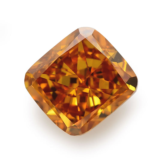 0.45 Carat Fancy Deep Yellowish Orange Cushion Diamond SI1 GIA