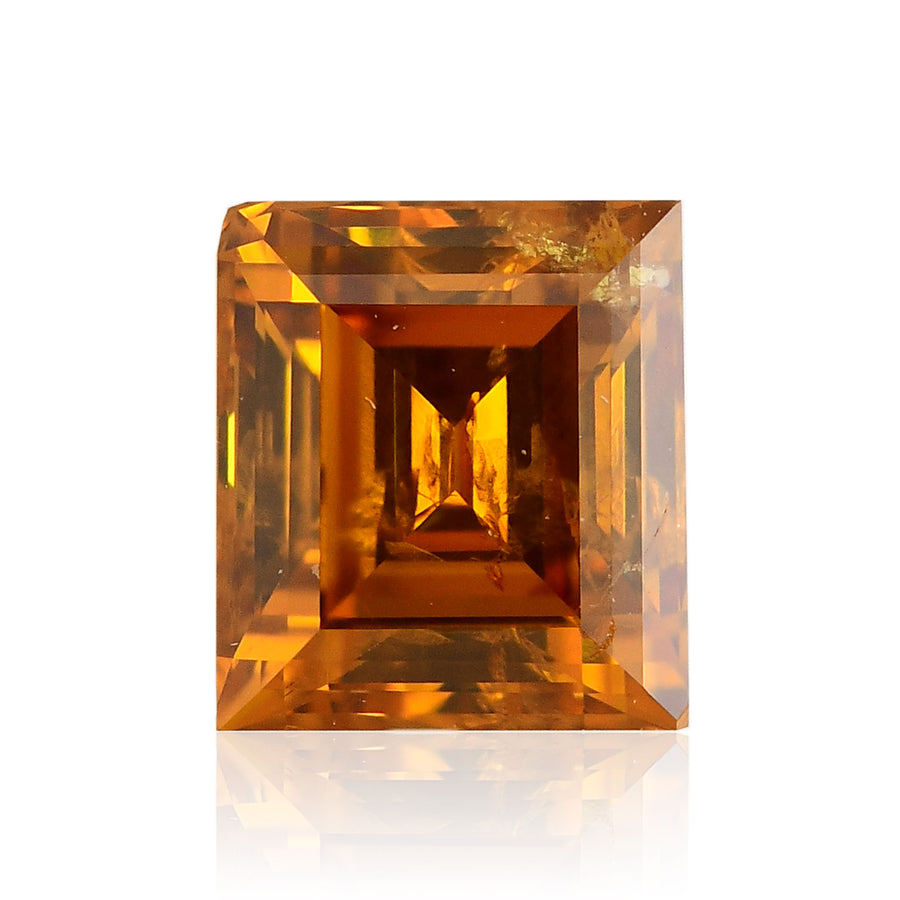 0,49 Karat Fancy Deep Yellow Orange Smaragd Diamant I1 GIA