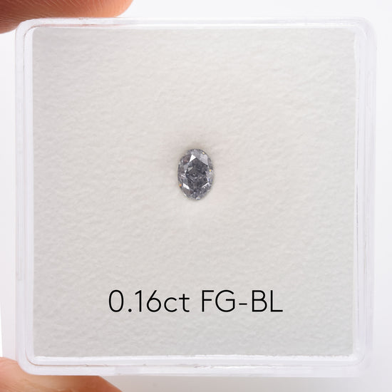 0.16 Carat Fancy Grayish Blue Oval Diamond (SI2) GIA
