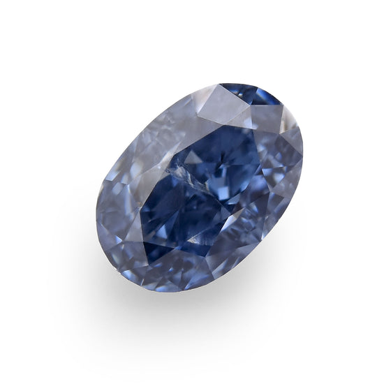 0.24 Carat Fancy Deep Blue Oval Diamond (I1) GIA