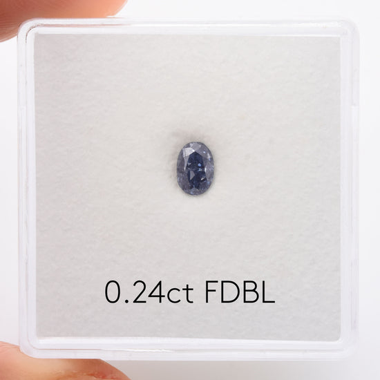 0.24 Carat Fancy Deep Blue Oval Diamond (I1) GIA