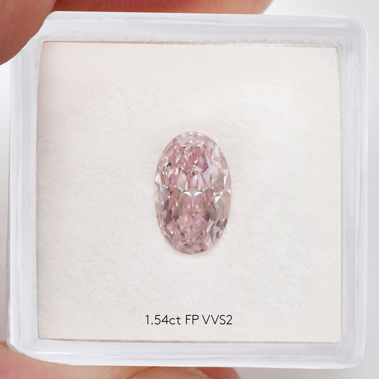 1.54 Carat Fancy Pink Oval Diamond VVS2 GIA